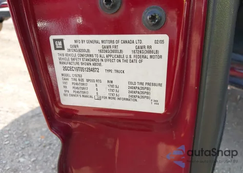 2005 Chevrolet Silverado 1500 Z71 z USA, uszkodzony, nr VIN 1GCEK19B75E270685